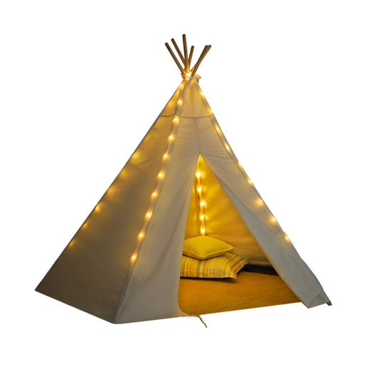 7' Canvas Play Tent and Canvas Play Tent lights