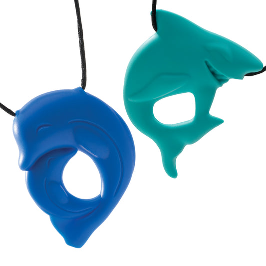 Shark & Dolphin Chewy Necklaces - Set of 2