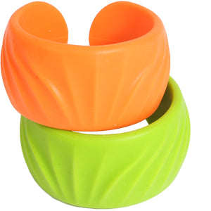 Textured Bangle Bracelets - Set of 2