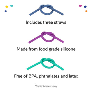 Gnaw Chewable Straws - Set of 3