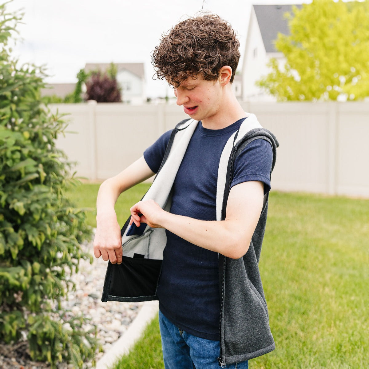 Weighted Fleece Hoodie Vest