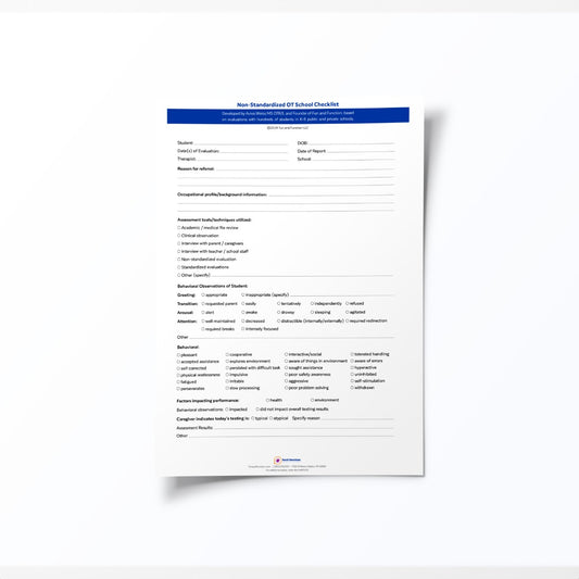 OT School Evaluation Checklist-Downloadable