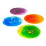 Round Gel Floor Tiles - Set of 4 - Purple, Blue, Orange, Green