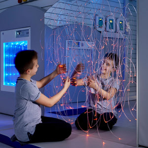 Mirror with Fiber Optic Light Strands