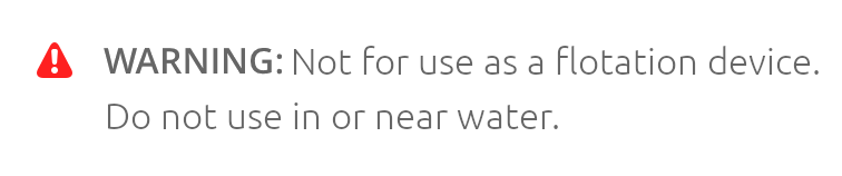 Warning small inflatable