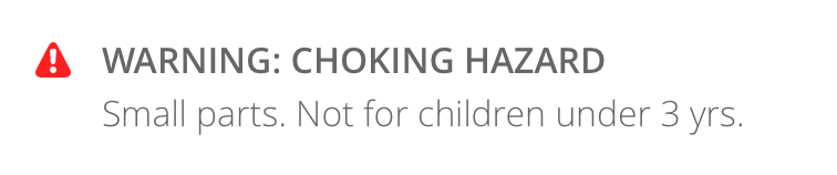 Warning small parts