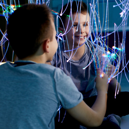 Mirror with Fiber Optic Light Strands
