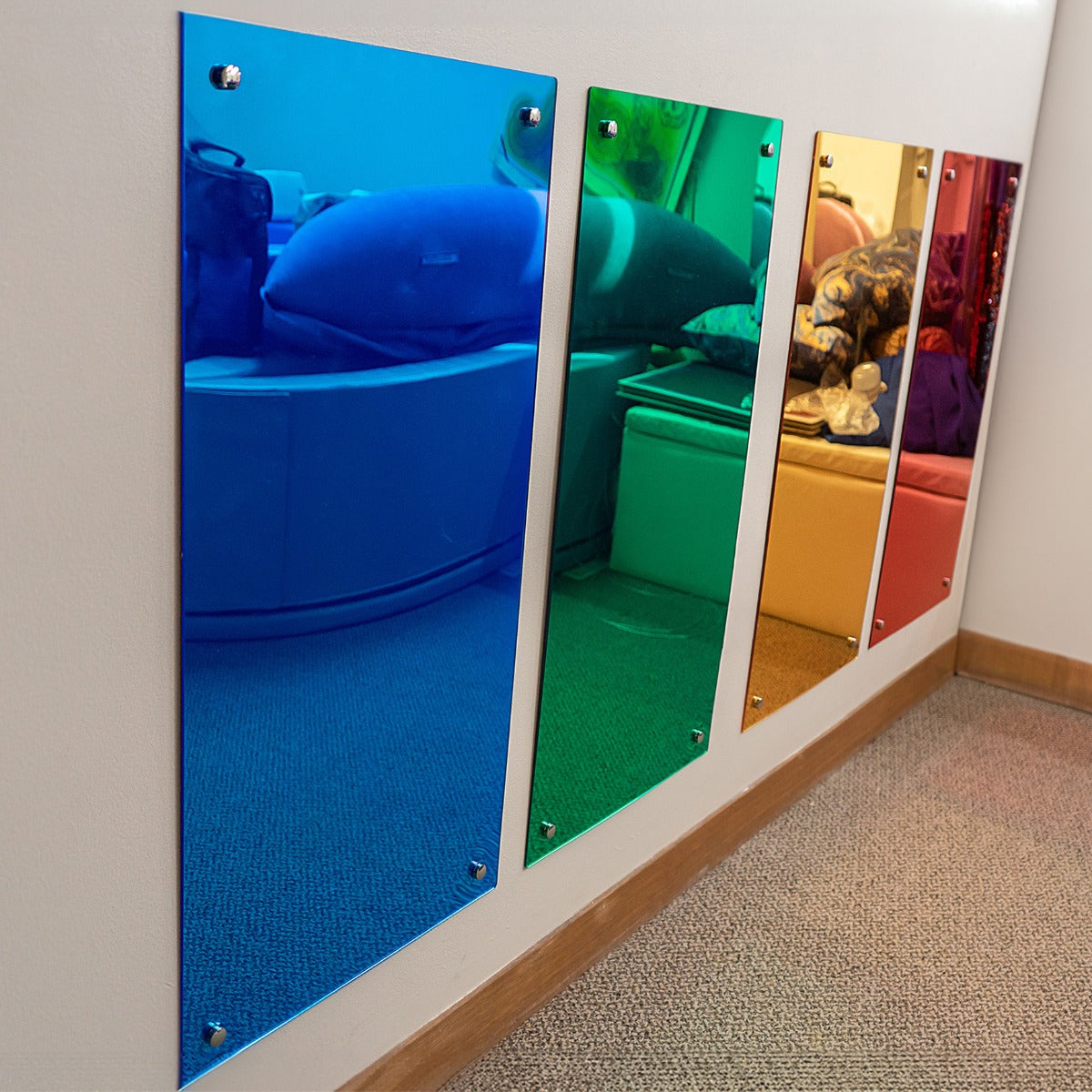 Tinted Rainbow Mirror- Set of 4