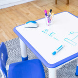 Adjustable Kids Table and Chairs 3-Piece Blue